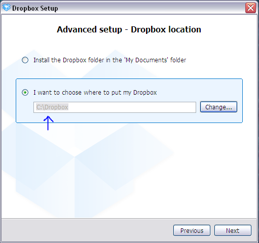 Продолжение установки DropBox Продолжение установки DropBox