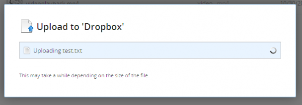 Процесс загрузки файла в Dropbox Процесс загрузки файла в Dropbox