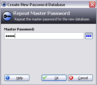 Повтор ввода мастер пароля в KeePass Повтор ввода мастер пароля в KeePass