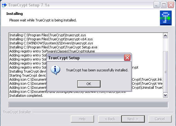 Инсталяция TrueCrypt Инсталяция TrueCrypt