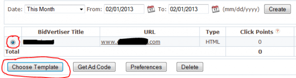 Выбор формата баннера. Bidvertiser.com