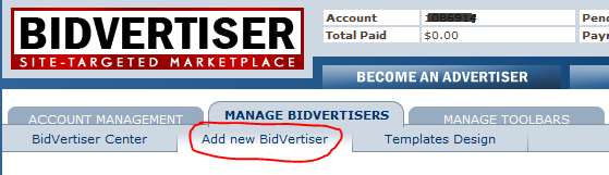 Добавление еще одного баннера. Bidvertiser