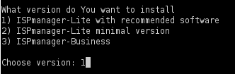 Выбор версии ISP Manager