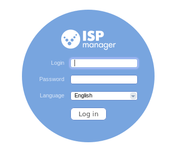 Окно входа в панель ISP Manager