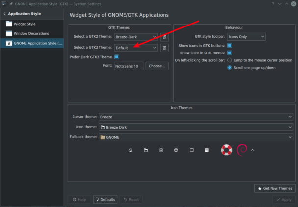 Настройки цветов для GTK3 тем приложений