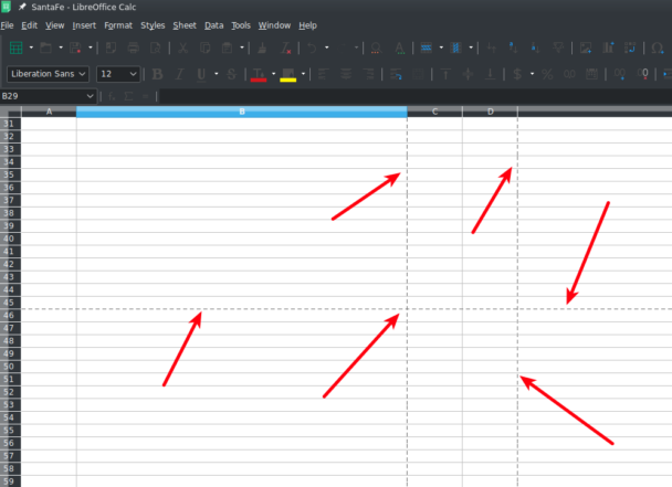 libreoffice границы печати