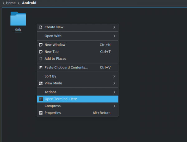 Kubuntu: Open Terminal Here в контекстном меню