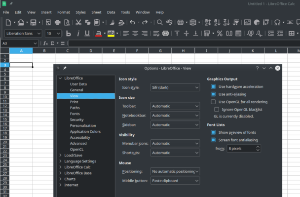 LibreOffice - Sifr Dark icon style