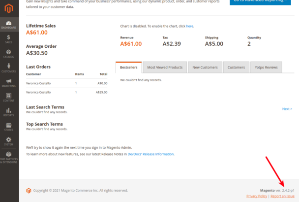 Magento 2.4 Админка
